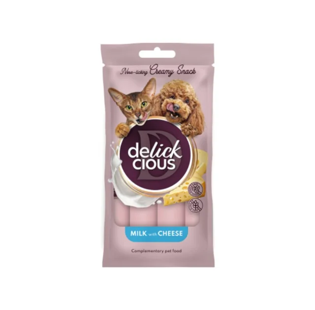 Ласощі Delickcious для собак, крем з молоком і сиром, 4 шт, 60 г