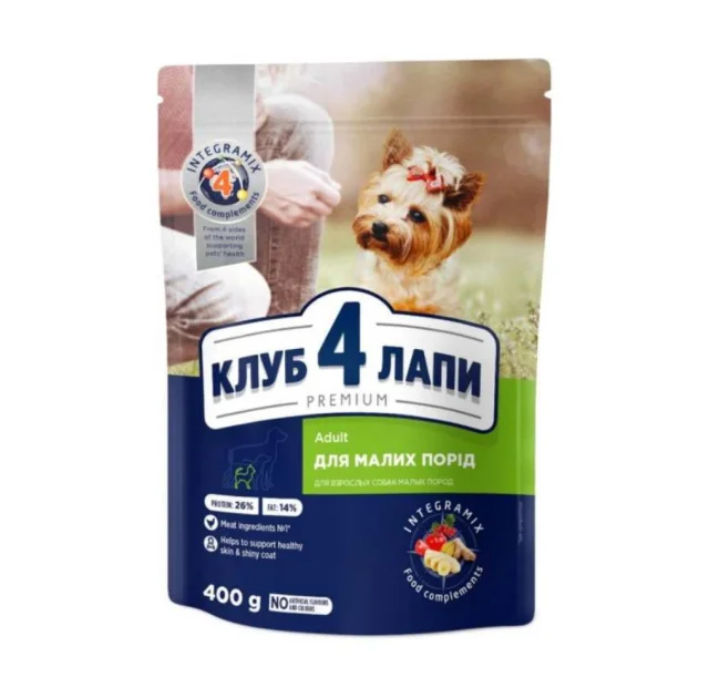 Сухой корм Club 4 Paws для собак малых пород, с курицей, 0.4 кг