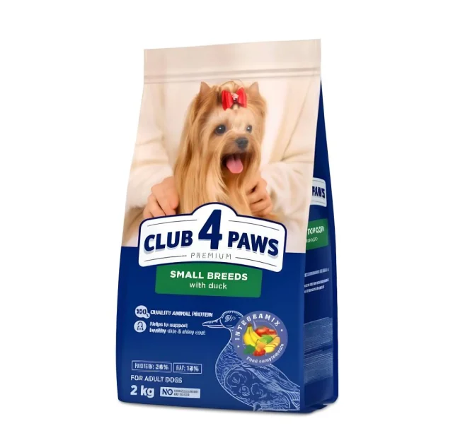 Сухий корм Club 4 Paws Adult Premium для собак малих порід, з качкою, 2 кг