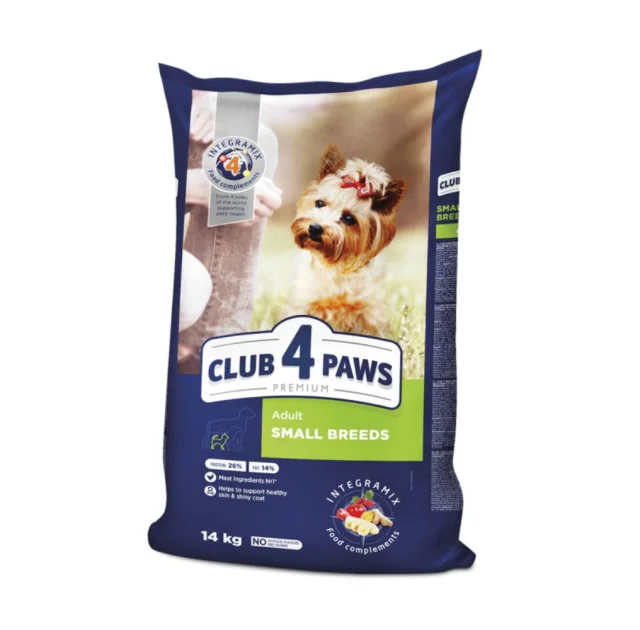 Сухой корм Club 4 Paws Adult Premium для собак малых пород, с курицей, 14 кг