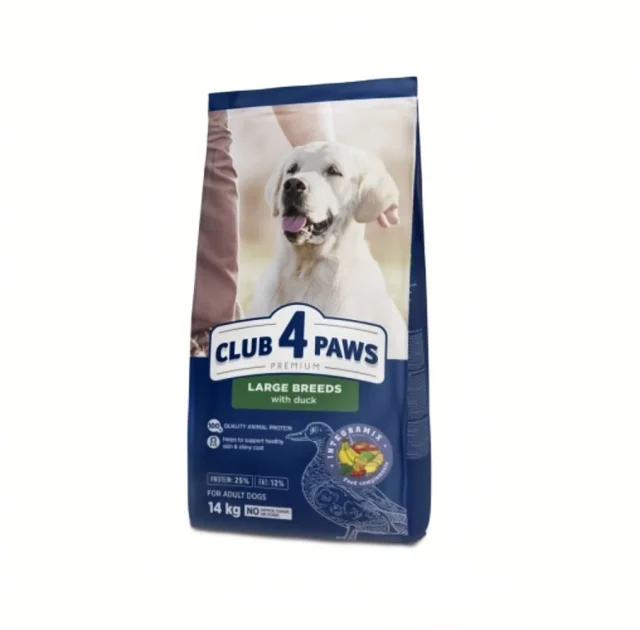 Сухий корм Club 4 Paws Adult Premium для собак великих порід, з качкою, 14 кг