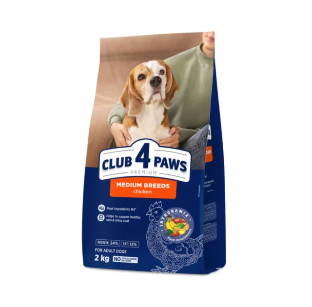Сухий корм Club 4 Paws Adult Premium для собак середніх порід, з качкою, 14 кг