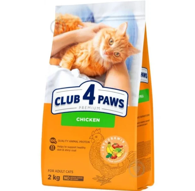 Сухой корм Club 4 Paws Adult Cats with Chicken для взрослых кошек, с курицей, 2 кг