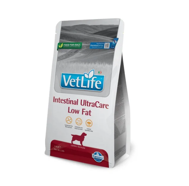 Сухой лечебный корм Farmina Vet Life Intestinal UltraCare Low Fat для собак, диетическое питание с низким содержанием жира при заболеваниях ЖКТ, 1,5 кг