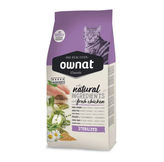 Сухой корм Ownat Sterilized для стерилизованных кошек, 0.4 кг