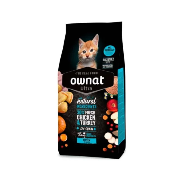 Сухой корм Ownat Ultra для котят, с курицей и индюшкой, 0.4 кг