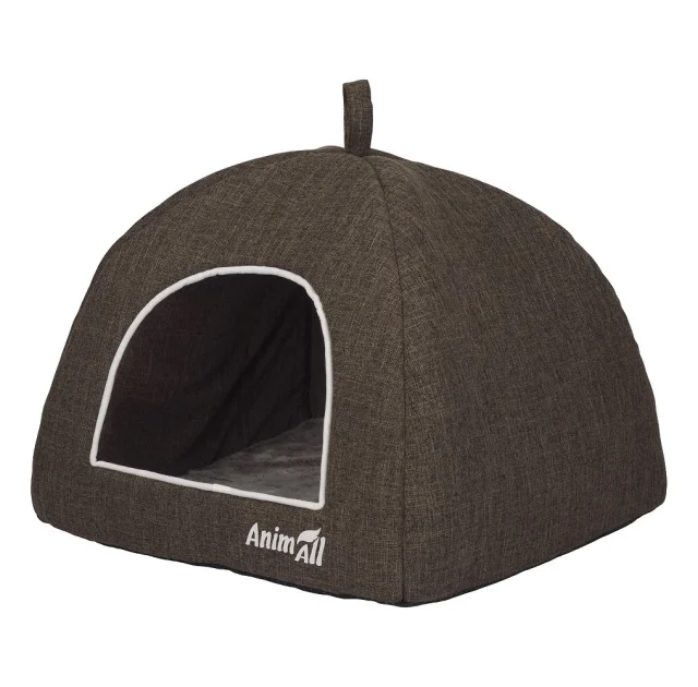 Будинок AnimAll для собак та котів Wandy, M, коричневий, 50×50×40 см