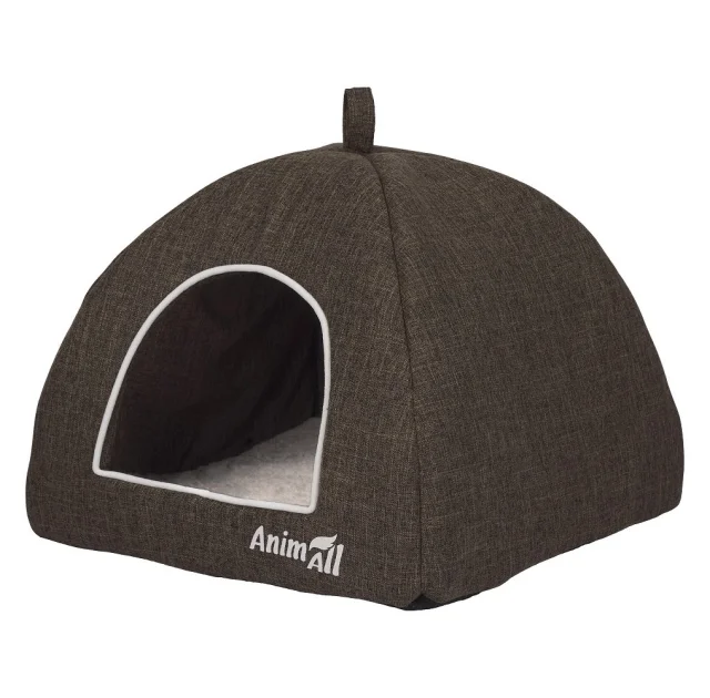 Будинок AnimAll для собак та котів Wandy, S, коричневий, 45×45×35 см