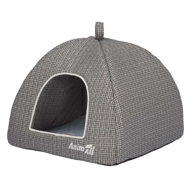 Будинок AnimAll для собак та котів Wandy, S, сірий, 45×45×35 см