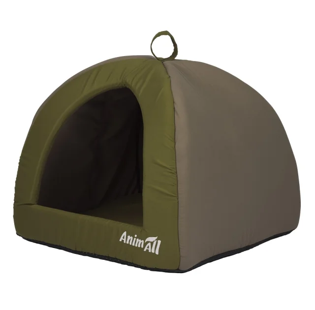 Будинок AnimAll для собак та котів, зелений, S, 46×46×35 см