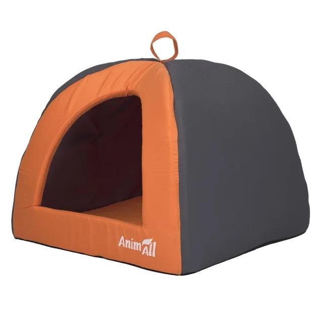 Будинок AnimAll для собак та котів, оранжевий, S, 46×46×35 см