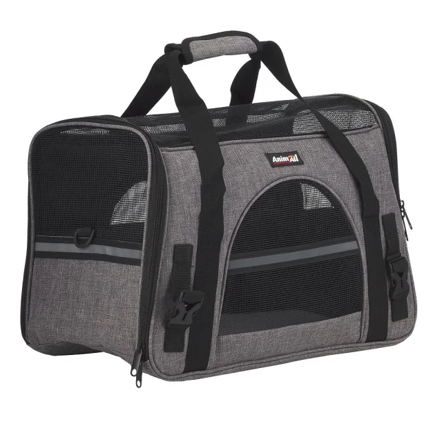 Сумка AnimAll для собак та котів, для перенесення, м'яка, сірий, 48×25×33 см