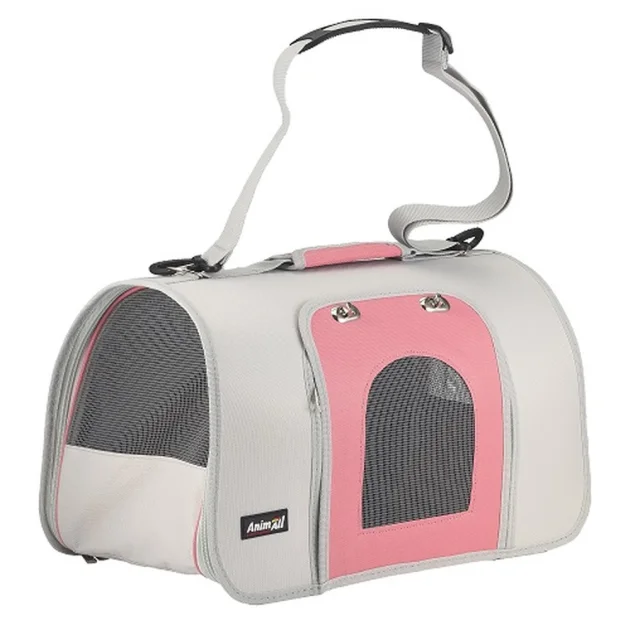 Сумка-переноска AnimAll для собак та котів, жорстка, з фронтальними дверима, червоний, 44×22×25 см