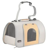 Сумка-переноска AnimAll для собак та котів, жорстка, з фронтальними дверима, помаранчевий, 44×22×25 см