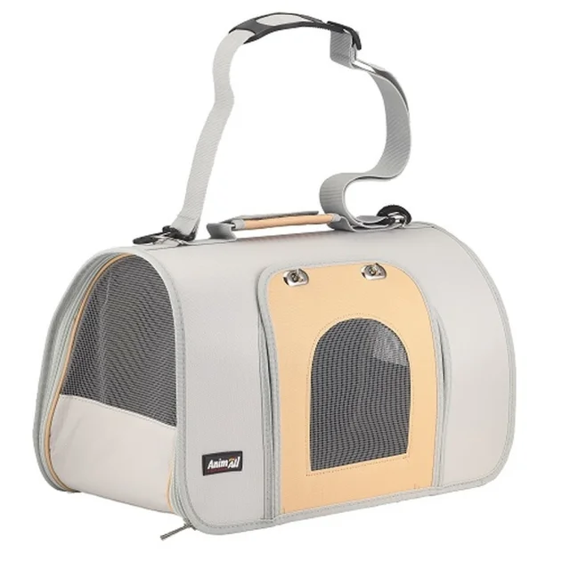 Сумка-переноска AnimAll для собак та котів, жорстка, з фронтальними дверима, помаранчевий, 44×22×25 см