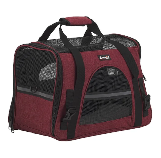Сумка-переноска AnimAll для собак та котів, м'яка, бордо, 48×25×33 см