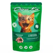 Консервований корм Добрий Кіт для дорослих котів шматочки в соусі з індичкою та печінкою, 100 г, пауч