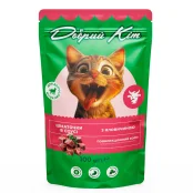 Консервований корм Добрий Кіт для дорослих котів шматочки в соусі з яловичиною, 100 г, пауч