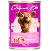 Консервований корм Добрий Пес для дорослих собак паштет м'ясне асорті, 415 г