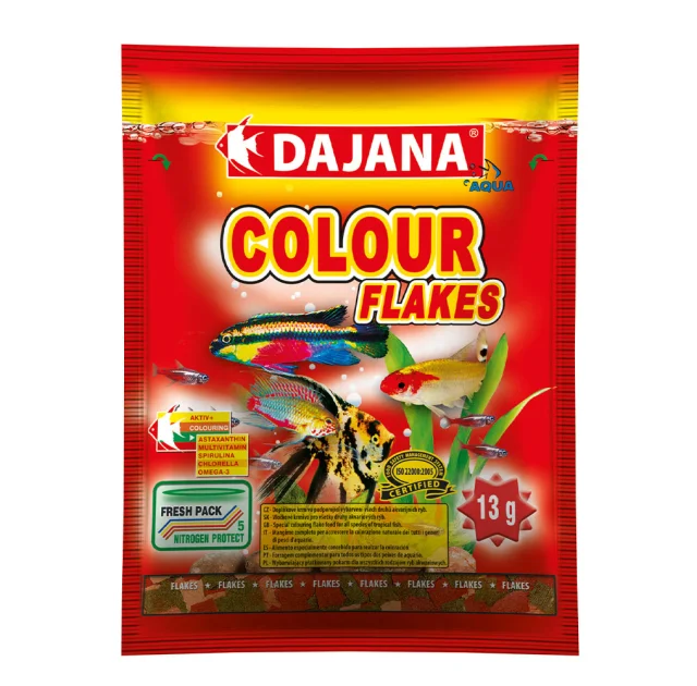 Корм Dajana Colour Flakes, спец. корм у пластівцях, сприяє природному забарвленню, 80 мл / 13 г