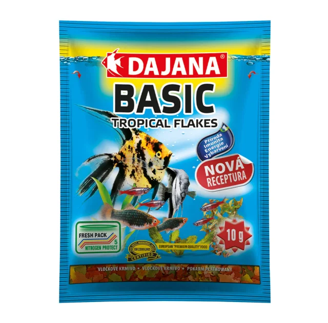 Корм Dajana Tropica Basic, комплексний корм у пластівцях для всіх видів акваріумних риб, 80 мл / 10 г