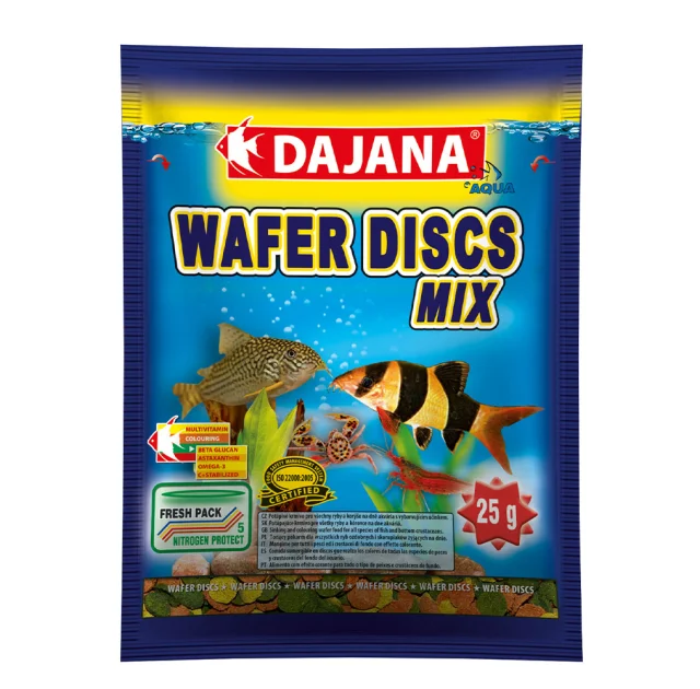 Корм Dajana Wafer Discs Mix для всіх видів кольорових донних риб у чіпсах, 80 мл / 25 г
