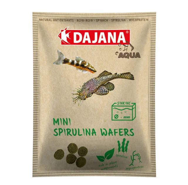 Корм Dajana Spirulina Mini Wafers для донних травоїдних риб у чіпсах, 80 мл / 10 г