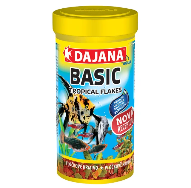 Корм Dajana Tropica Basic, комплексний корм у пластівцях для всіх видів акваріумних риб, 100 мл / 20 г