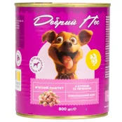 Консервований корм Добрий Пес для дорослих собак паштет з куркою та печінкою, 800 г