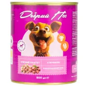 Консервований корм Добрий Пес для дорослих собак паштет з печінкою, 800 г