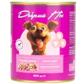 Консервований корм Добрий Пес для дорослих собак паштет м'ясне асорті, 800 г