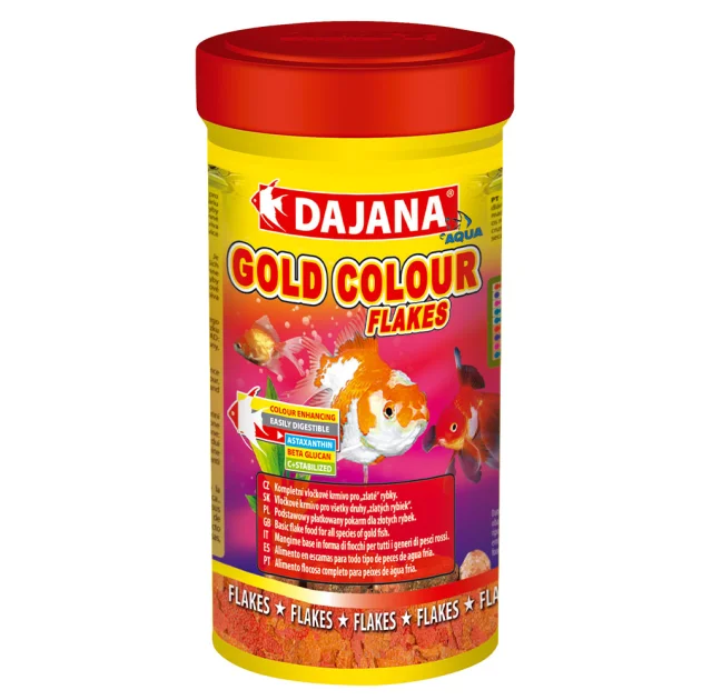 Корм Dajana Gold Colour для золотих риб, карасів та декоративних риб у пластівцях, 100 мл / 20 г