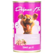 Консервований корм Добрий Пес для дорослих собак шматочки з птицею в соусі, 1.24 кг