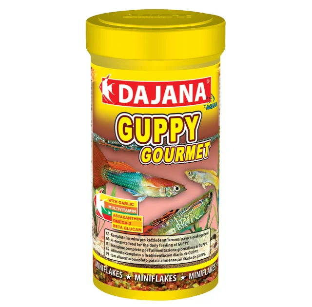 Корм Dajana Guppy Gourmet для гупі з часником у пластівцях, 100 мл / 20 г