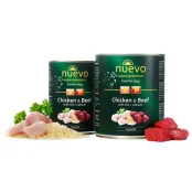 Консервований корм Nuevo Junior з куркою, яловичиною та рисом + кальцій, для цуценят, 400 г