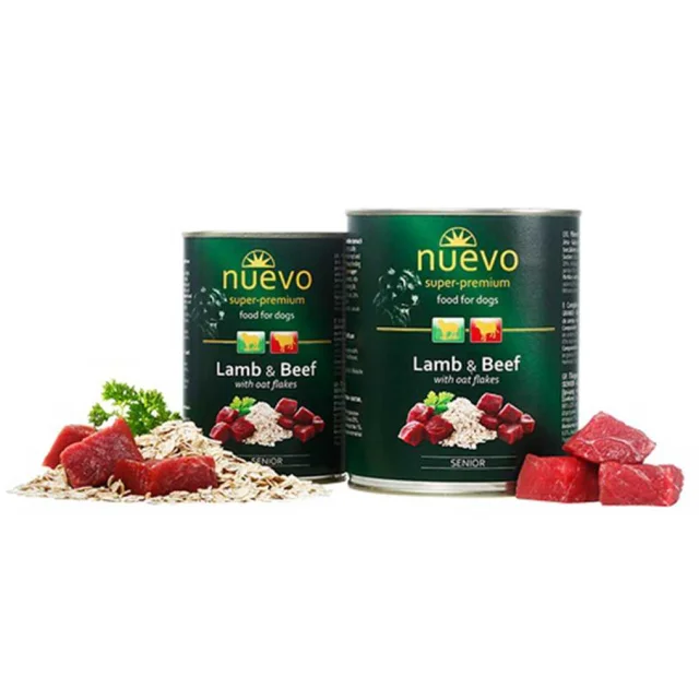 Консервированный корм Nuevo Senior с ягненком, говядиной и овсянкой, для взрослых собак, 400 г