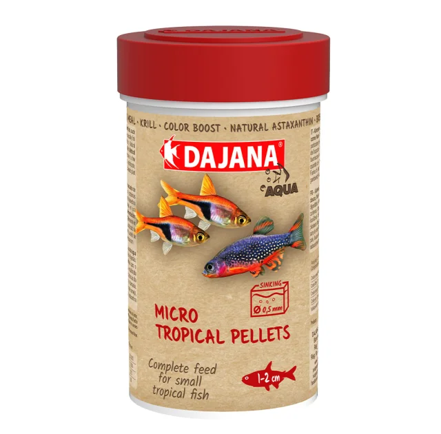 Корм Dajana Mikro Tropical Pellets, спец. корм у гранулах для мальків та дрібних риб, 100 мл / 55 г