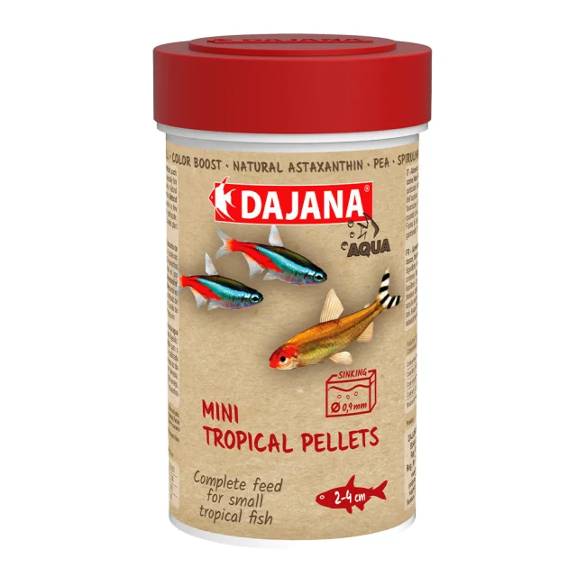 Корм Dajana Mini Tropical Pellets, спец. пелетований корм для мальків та дрібних риб, 100 мл / 55 г
