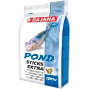 Корм Dajana Pond Stick Extra для декоративних карпів, карасів та риб у ставках, трьохколірні палички, 2000 мл / 160 г