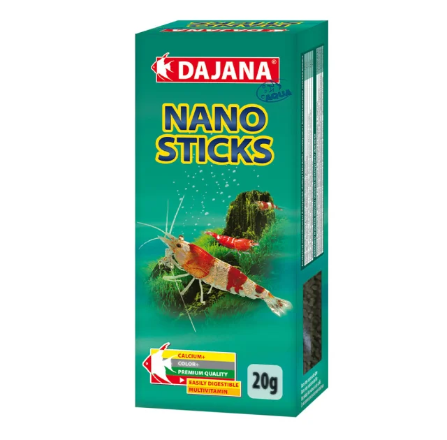 Корм Dajana Nano Sticks, комплексний гранульований корм для прісноводних і морських ракоподібних, 35 мл / 20 г