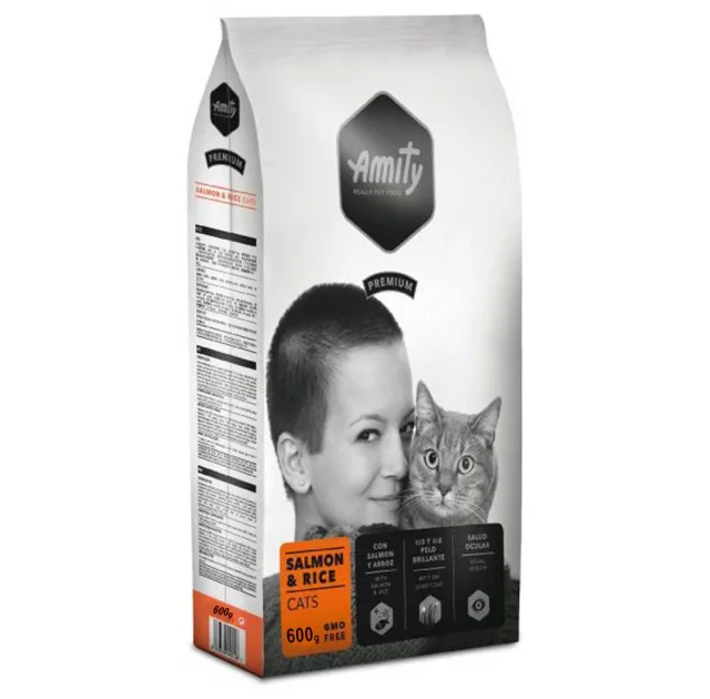 Сухой корм AMITY для кошек, лосось и рис, 600 г