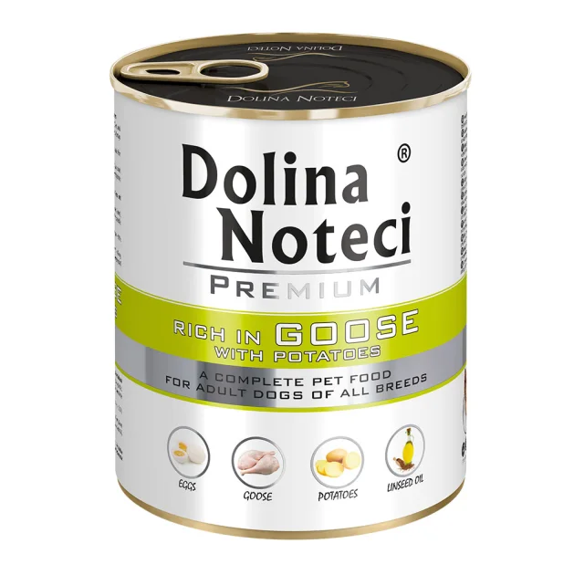 Консервований корм Dolina Noteci Premium для собак, гусь та картопля, 800 г
