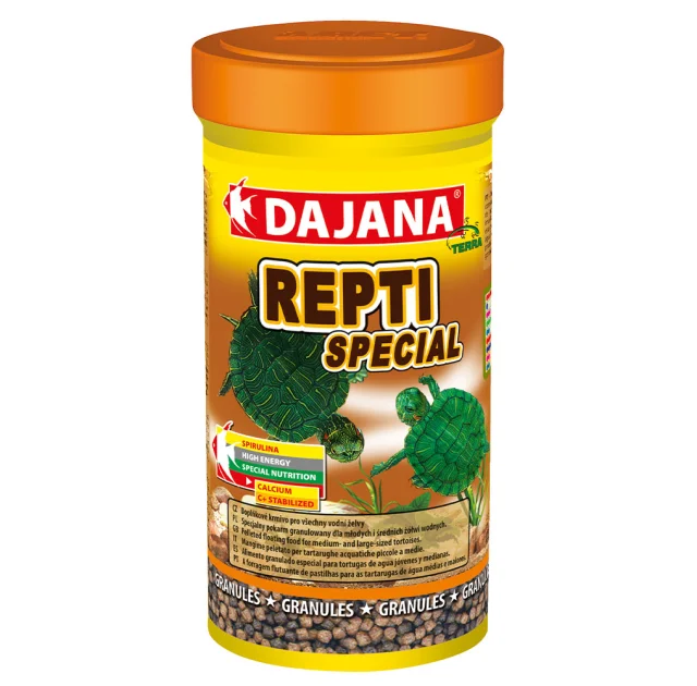 Корм Dajana Repti Special для водяных черепах со спирулиной, 250 мл/110 г