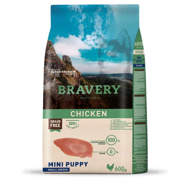 Сухий корм Bravery Chicken Mini Puppy для цуценят дрібних порід, з куркою, 600 г