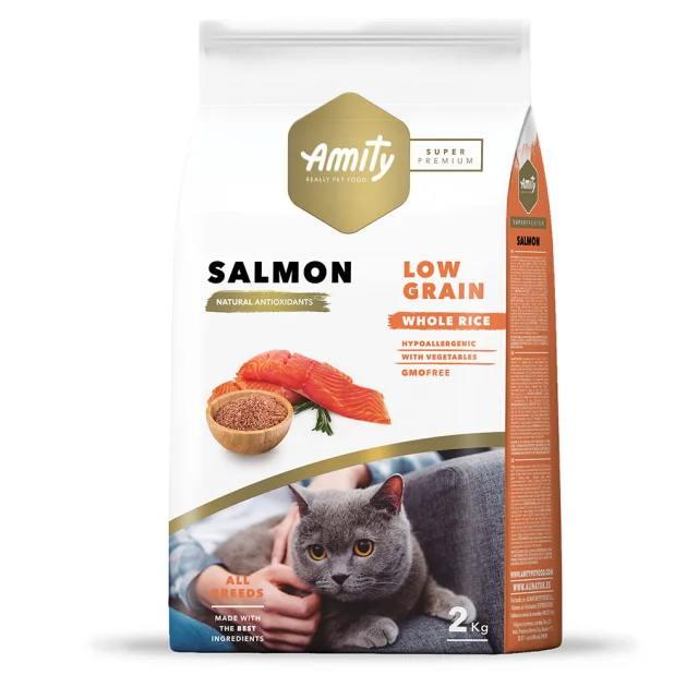 Сухой корм Amity Super Premium Cat Salmon для взрослых кошек, с лососем, 2 кг