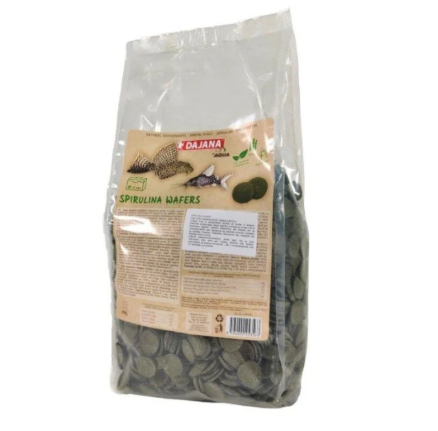 Корм Dajana Spirulina Wafers, спец. корм для донних травоїдних риб у чіпсах, 1 кг / пакет