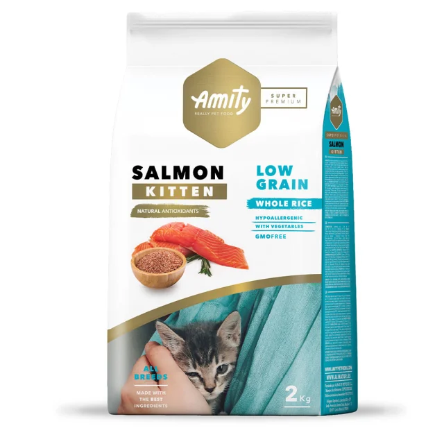 Сухой корм Amity Super Premium Kitten Salmon для котят, с лососем, 2 кг