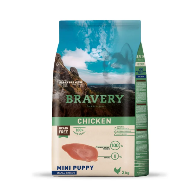 Сухий корм Bravery Chicken Mini Puppy для цуценят дрібних порід, з куркою, 2 кг