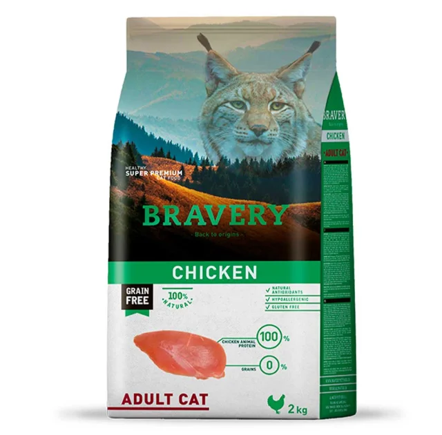 Сухий корм Bravery Chicken Adult Cat для дорослих котів, з куркою, 2 кг