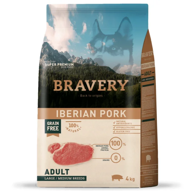 Сухий корм Bravery Iberian Pork Large/Medium Adult для дорослих собак середніх та великих порід, з іберійською свининою, 4 кг